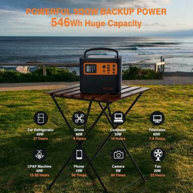 €389 with coupon for TIG FOX 540Wh 150000mAh LED Portable Outdoor Power Station / 5.5KG Lightweight Durable / Mobile Power Supply for Camping Party Outdoor Adventures / 221*188*209 mm from EU warehouse GSHOPPER