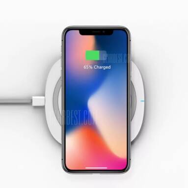 $18 with coupon for TOCHIC 10W Qi Fast Wireless Charger for iPhone X / 8 / 8 Plus / Samsung / LG / Xiaomi – WHITE from GearBest