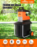 €76 with coupon for TOPSHAK TS-WS2 Electric Garden Shredder 2800W Wood Shredder 45MM Max Cutting Diameter 60L Plant Branch Shredder with Wheels from EU CZ warehouse BANGGOOD
