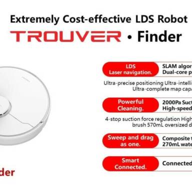 €177 with coupon for Xiaomi TROUVER Finder LDS Laser Navigation Robot Vacuum Cleaner (EU Plug) from EU warehouse GEEKMAXI