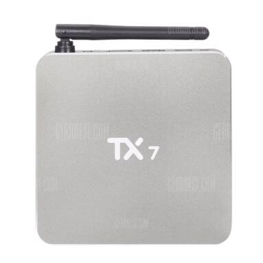 $44 with coupon for TX7 Android 7.1 Digital TV Converter Box  –  EU PLUG  SILVER from GearBest