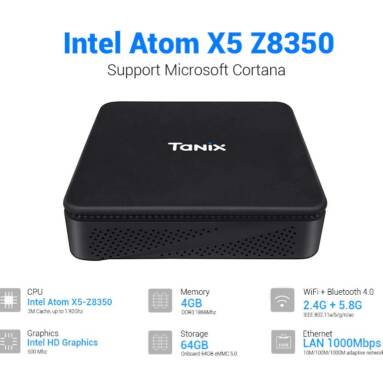 $109 with coupon for Tanix TX85 Intel Fanless Mini PC – Black EU Plug from GEARBEST
