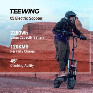 €1321 with coupon for Teewing X5 Electric Scooter 38Ah 60V 5600W from EU CZ warehouse BANGGOOD