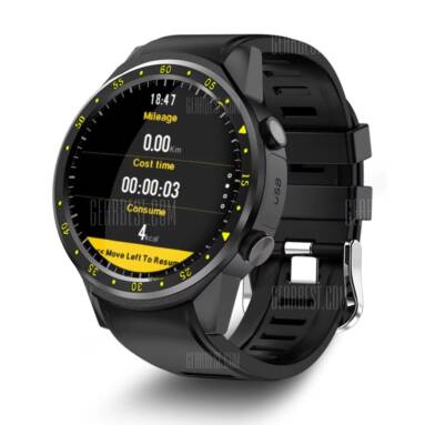 EARLY BIRD $53 with coupon for TenFifteen F1 Sports Smartwatch Phone  –  BLACK from GearBest