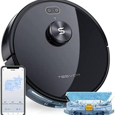 €245 with coupon for Tesvor S6 Robot Vacuum Cleaner 2 in 1 Vacuuming Mopping 2700Pa Suction Laser Navigation 2500mAh Battery Automatic Charging 600ml Water Tank for Carpet, Hardwood, Ceramic tile, Linoleum from EU warehouse GEEKBUYING