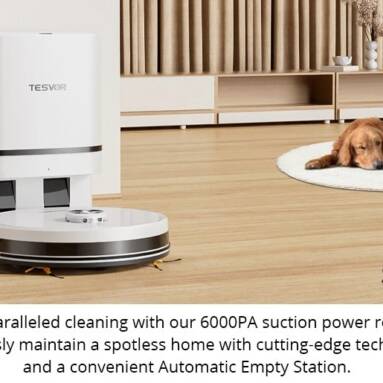 €255 with coupon for Tesvor S7 Pro AES Robot Vacuum Cleaner with Automatic Empty Station from EU warehouse GEEKBUYING