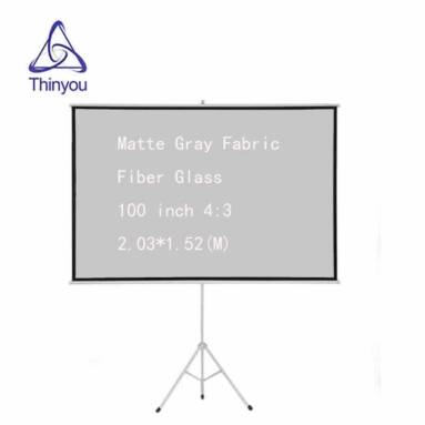 €54 with coupon for Thinyou Tripod Projector Screen 100 inch Projector Curtain 16:9/4:3 Matte Gray Fabric Fiber Glass Bracket For HD Projector with Stand Tripod from EU CZ warehouse BANGGOOD