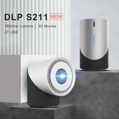€187 with coupon for Thundeal S2111 Mini DLP Projector WIFI Android IOS Wireless Phone Same Screen 2800 Lumens Built-in Battery 3D Adjustable for Outdoor Movie Home Theater from BANGGOOD