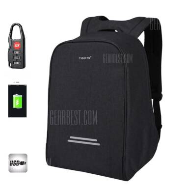 $30 with coupon for Tigernu Multifunction Anti-thief USB charging 15.6inch laptop backpack school Bagpack for Men  –  BLACK GREY from GearBest