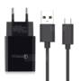 Travel Charger Kit Power Adapter Type-C USB Data Cable  -  EU PLUG  BLACK