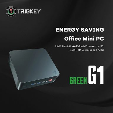 €164 with coupon for Trigkey Green G1 Intel J4125 Mini PC 8GB DDR4-2400 256GB M.2 SSD Desktop PC Quad Core 2.0GHz to 2.7GHz WiFi 5 BT 540 2LAN 2HDMI Type-C Double Screen 4K HD 60 FPS Windows 10 from BANGGOOD