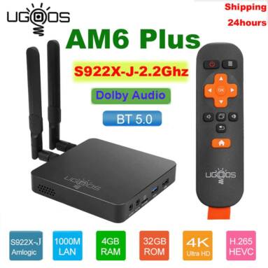 €125 with coupon for UGOOS AM6 Plus Amlogic S922XJ 4GB/32GB Android 9.0 4K TV BOX Wake Up on LAN with 2.4G+5G MIMO WIFI 1000M LAN Bluetooth 5.0 HDMI 2.1 USB 3.0 from EU GER warehouse GEEKBUYING