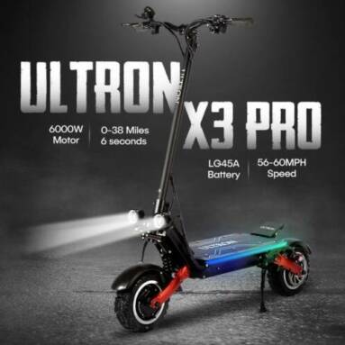 €1685 with coupon for ULTRON X3 Pro Electric Scooter 60V 45AH (LG-M50LT Cells) 6000W (3000W*2) Dual Motor from EU CZ warehouse BANGGOOD