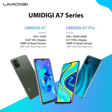 €82 with coupon for UMIDIGI A7 Global Bands 6.49 inch Waterdrop Display Android 10 4150mAh 16MP Quad Rear Camera 2+1 Cart Slots 4GB 64GB Helio P20 4G Smartphone – Grey EU Version from EU ES warehouse BANGGOOD