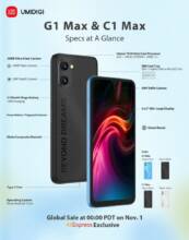 €100 with coupon for UMIDIGI C1 Max G1 Max Smartphone 128GB from BANGGOOD
