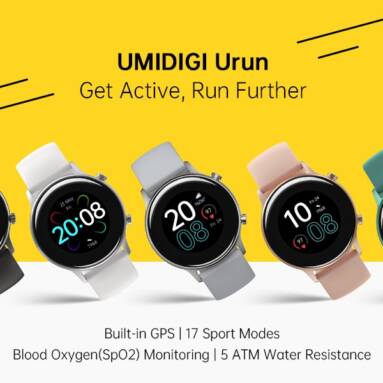 €31 with coupon for [Built in GPS] UMIDIGI Urun bluetooth 5.0 Heart Rate Blood Oxygen Monitor 17 Sport Modes 5ATM Waterproof Compass Smart Watch