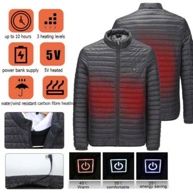 €23 with coupon for USB Electric Heated Coats Heating Vest Parka Winter Puffer Jacket Outwear from BANGGOOD