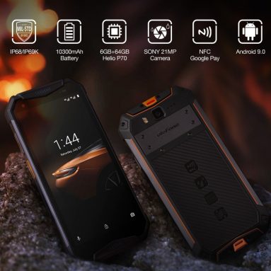 194 евро с купоном на Ulefone Armor 3W 5.7 Inch NFC IP68 IP69K Водонепроницаемый 6GB 64GB 10300mAh Helio P70 Octa core 4G Смартфон - Оранжевая версия для ЕС от BANGGOOD