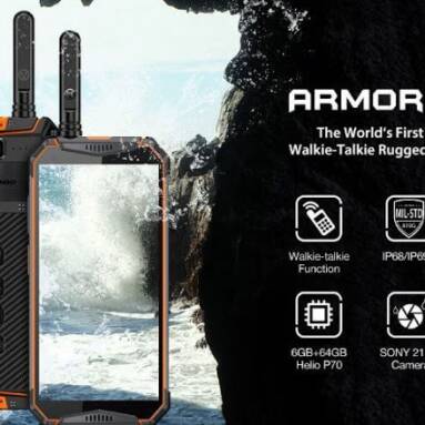 €261 with coupon for Ulefone Armor 3WT 5.7 Inch Walkie Talkie NFC IP68 IP69K Waterproof 6GB 64GB 10300mAh Helio P70 Octa core 4G Smartphone – Orange EU Version from BANGGOOD