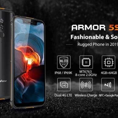 €127 with coupon for Ulefone Armor 5S IP68 IP69K Waterproof 5.85 inch 4GB 64GB NFC 5000mAh Wireless Charge MT6763 Octa Core 4G Smartphone – Black EU Version from BANGGOOD