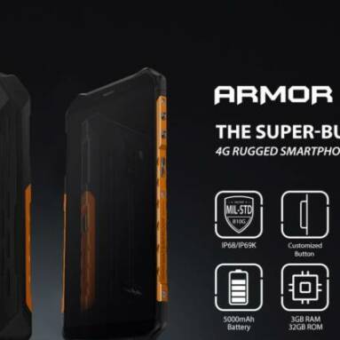 €79 with coupon for Ulefone Armor X5 5.5 Inch NFC IP68 IP69K Waterproof 3GB 32GB 5000mAh MT6762 Octa core 4G Smartphone from BANGGOOD