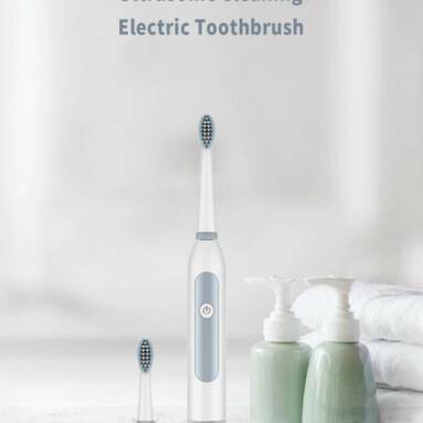 $6 with coupon for Ultrasonic Cleaning Electric Toothbrush with 2 Replacement Brush heads – Celeste