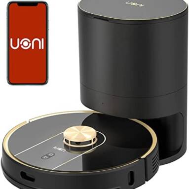 €329 with coupon for Uoni V980Plus Robot Vacuum Cleaner with Self-Emptying Dustbin from EU warehouse GSHOPPER