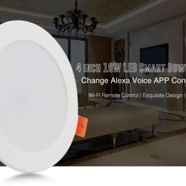 $10 with coupon for Utorch 4 inch 10W LED Smart Downlight Color Change Alexa Voice APP Control Spot Light from GEARBEST