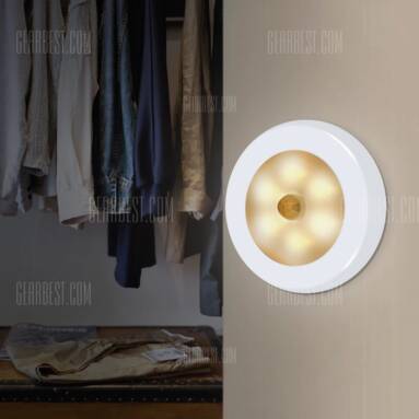 $2 with coupon for Utorch 6 LEDs Motion Sensor Night Light  –  WARM LIGHT  WHITE from GearBest