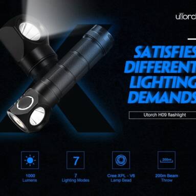 $25 with coupon for Utorch H09 Magnetic Charging Natural White Headlamp Flashlight 4200K from GEARBEST