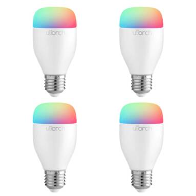 $38 with coupon for Utorch LE7 E27 WiFi Smart LED Bulb App / Voice Control – WHITE 4PCS from GearBest