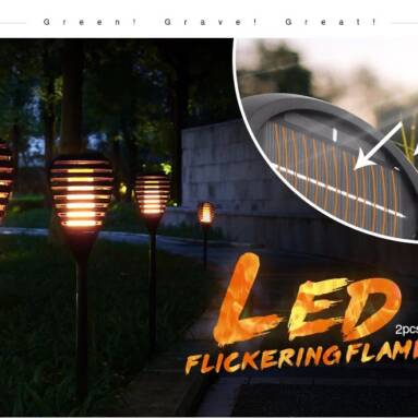 $19 with coupon for Utorch Torch Shape Solar Power Light 2 PCS from GearBest