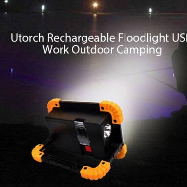 $9 with coupon for Utorch W1 Rechargeable Floodlight USB Work Outdoor Camping Warning Light – GOLDEN BROWN from Gearbest