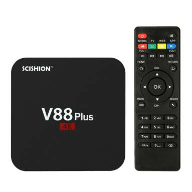 $4 discount Off V88 Plus Smart Android 6.0 TV Box,free shipping $28.99(Code:USV88P) from TOMTOP Technology Co., Ltd