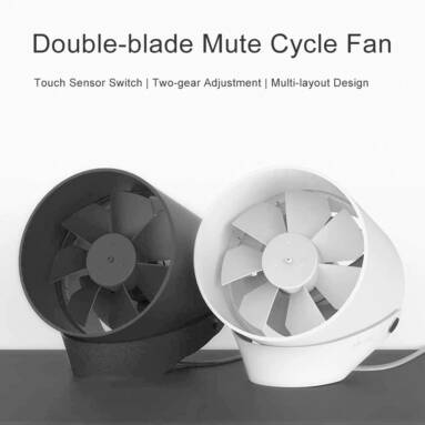 $15 with coupon for VH Double-blade Mute Cycle Fan – WHITE from GearBest