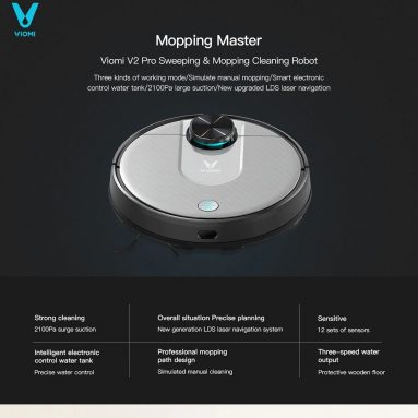 €219 with coupon for XIAOMI VIOMI V2 Pro Robot Vacuum Cleaner 2 in 1 Sweeping Mopping – Natural Black EU WAREHOUSE from GHOPPER