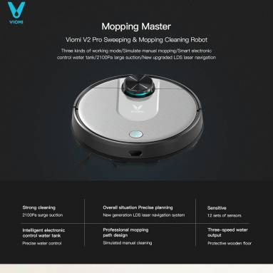 €201 with coupon for Xiaomi VIOMI V2 Pro Robot Vacuum Cleaner EU WAREHOUSE from GEEKBUYING