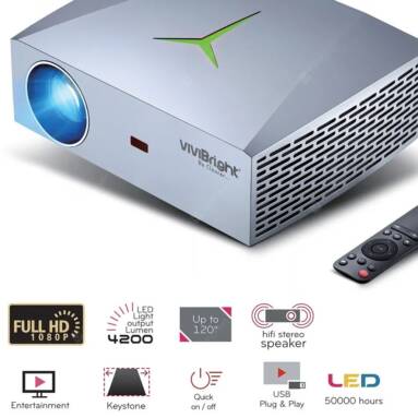 $199 with coupon for VIVIBRIGHT F40 1080P HD Projector from GEARBEST