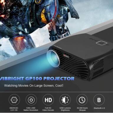 $139 with coupon for VIVIBRIGHT GP100 LCD Home Theater Cinema Projector – BLACK EU PLUG from GearBest