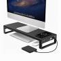 Vaydeer Monitor Stand Monitor Riser Aluminum Alloy Laptop Stand with Wireless Charging, 4 USB 3.0 Port - Wireless Charging
