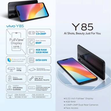 $199 with coupon for Vivo Y85 4G Phablet Global Version from GearBest