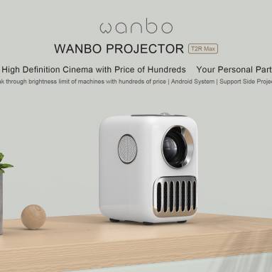 €168 with coupon for Wanbo T2R 1080P Android Projector 4K supported Retro Style Auto Up-down Keystone Correction Side Projection Electric 4-point 350 ANSI Lumens 1+16GB Sharpness Enhanced Wireless Mirroring Mini Portable Movie from BANGGOOD
