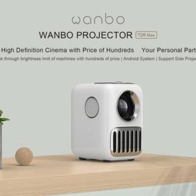 €129 with coupon for Wanbo T2R MAX Projector 1080P Mini LED Portable Projector from EU GErmany warehouse TOMTOP