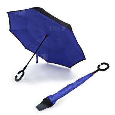 $11 flash sale for Windproof Inverted Umbrella for Car  –  BLUE from GearBest