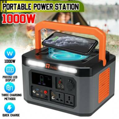 €414 with coupon for Wolike CN-1000 999WH 270000mAh Portable Power Station 1000W with AC/DC/USB/Car Charger for Outdoor Home Emergency Electric Power Source from EU CZ warehouse BANGGOOD