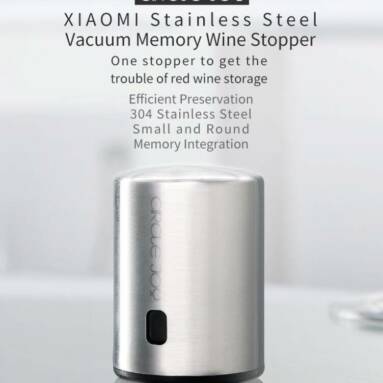 €8 with coupon for XIAOMI Circle Joy Smart Wine Stopper Stainless Steel Vacuum Memory Wine Stopper Electric Stopper Wine Corks from EU CZ warehouse BANGGOOD