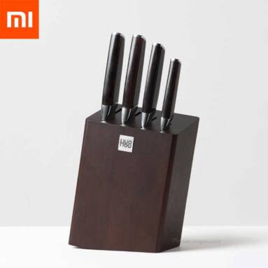€134 with coupon for XIAOMI HUOHOU Composite Stainless Steel K-nife Set with K-infe Holder 5PCS / Set Chopping Bone K-nife Chef K-nife Slicing K-nife Multi-function K-nife from BANGGOOD