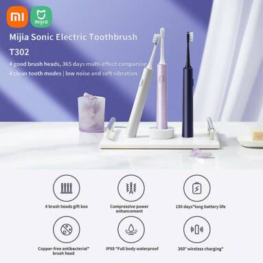 €32 with coupon for XIAOMI MIJIA Electric Sonic Toothbrush T302 from ALIEXPRESS
