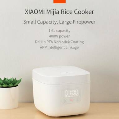 €46 with coupon for XIAOMI Mijia DFB201CM Small Rice Cooker 1.6L 400W APP Linkage Non-stick rice Cooker from BANGGOOD