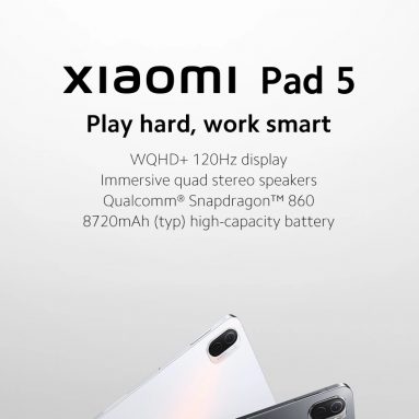 €339 with coupon for Xiaomi Pad 5 Tablet 6GB+256GB Snapdragon 860 MI Tablet 5 22,5W Charger 8720mAh 11” WQHD + 120Hz Display- EU Version from EU warehouse EDWAYBUY